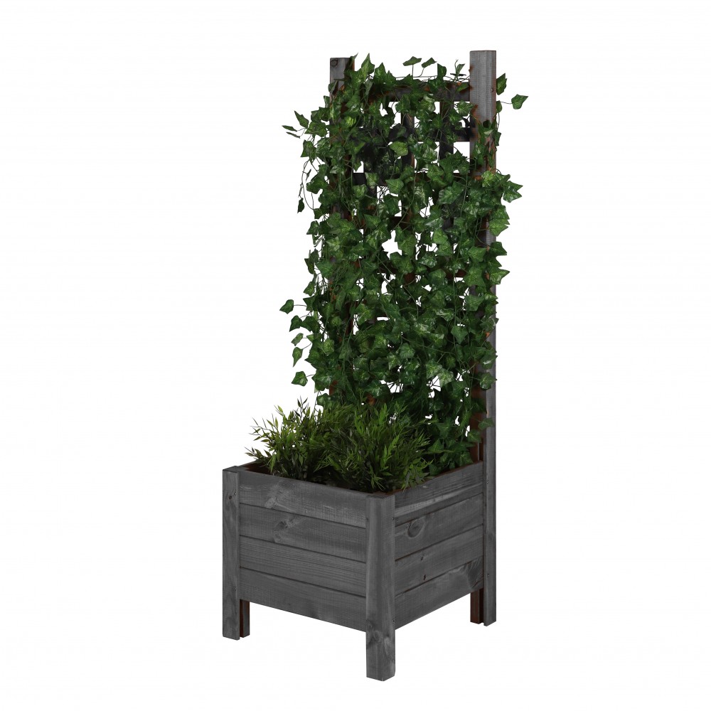 Drewniana donica z pergolą RD-DNC /120x40x40cm/ Szara