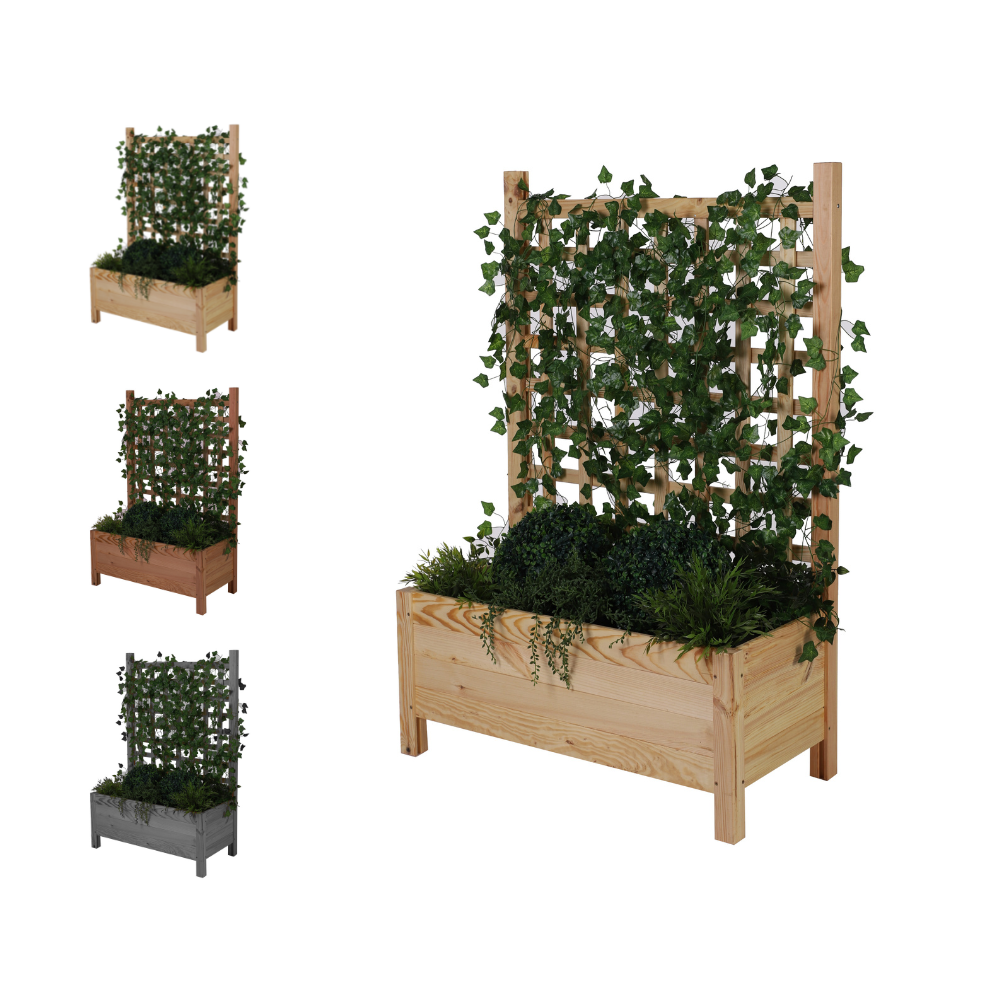 Drewniana donica z pergolą RD-DNC /120x80x40cm/ Naturalna