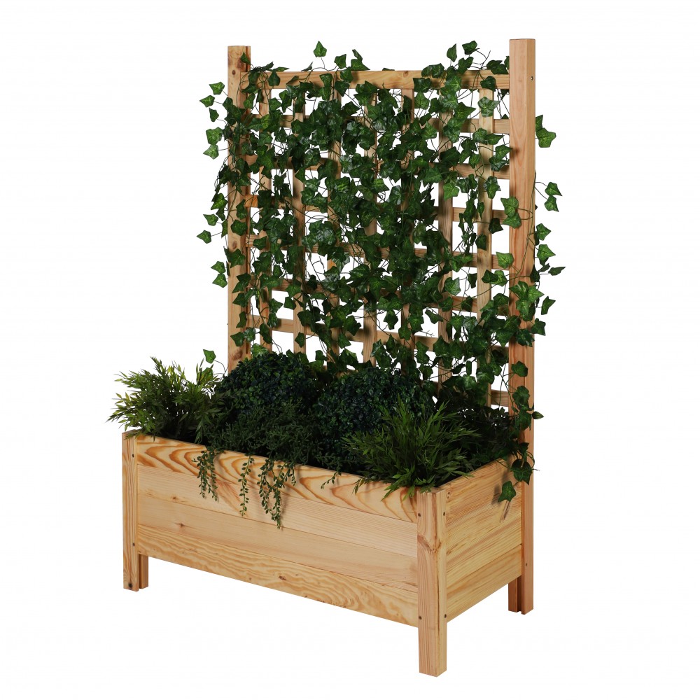 Drewniana donica z pergolą RD-DNC /120x80x40cm/ Naturalna