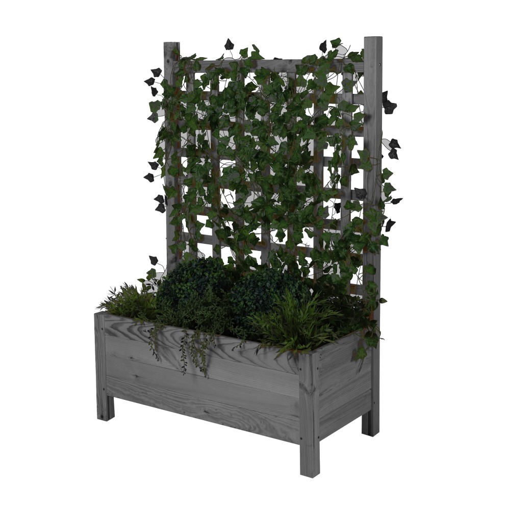 Drewniana donica z pergolą RD-DNC /120x80x40cm/ Szara