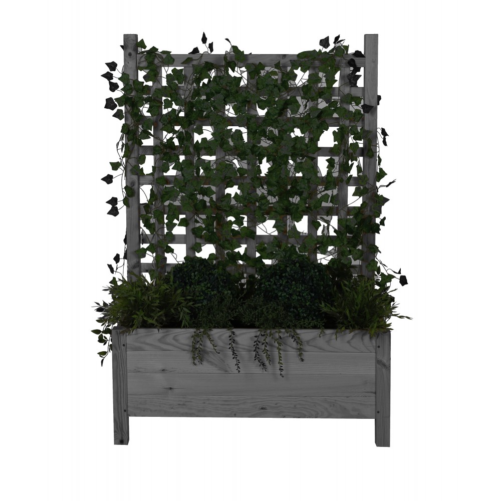 Drewniana donica z pergolą RD-DNC /120x80x40cm/ Szara