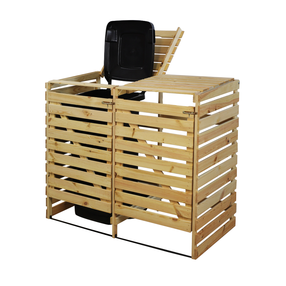 Podwójna obudowa na kosze OBK 2x120L Naturalna