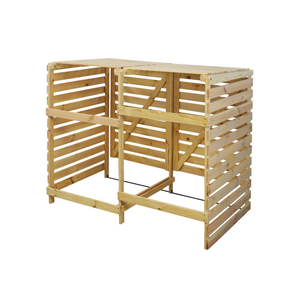 Podwójna obudowa na kosze OBK 2x120L Naturalna