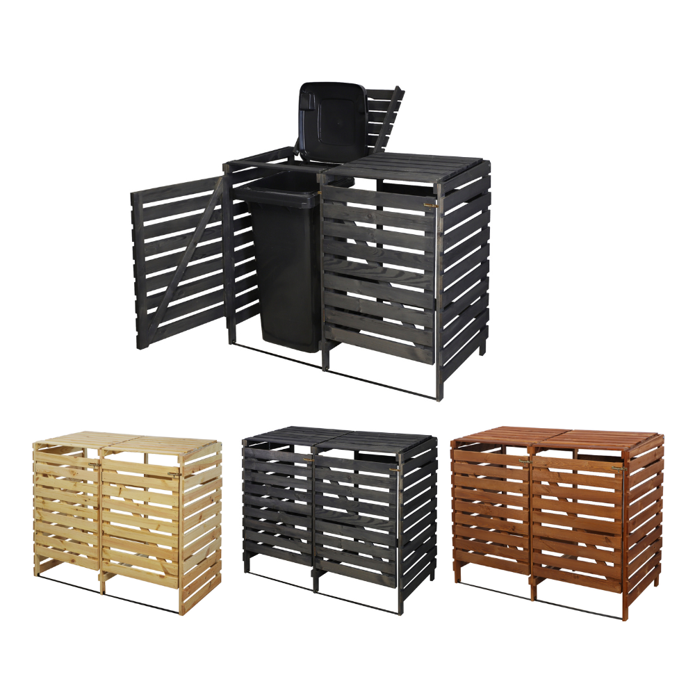 Podwójna obudowa na kosze OBK 2x120L Antracytowa