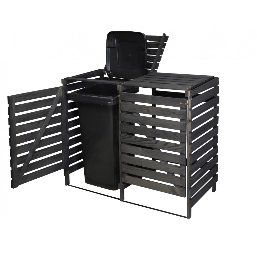 Podwójna obudowa na kosze OBK 2x120L Antracytowa