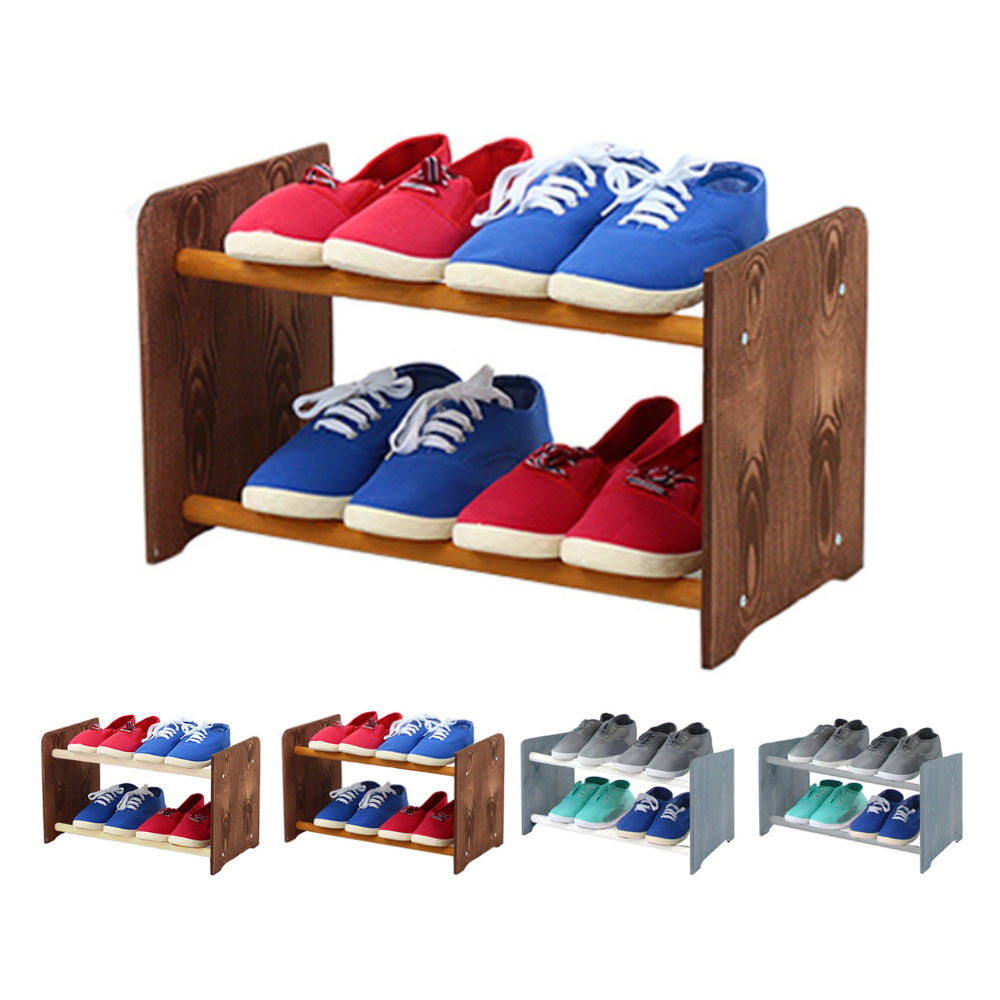 2-półkowy regał na obuwie RBS /szer.45 cm/ Brąz-Olcha