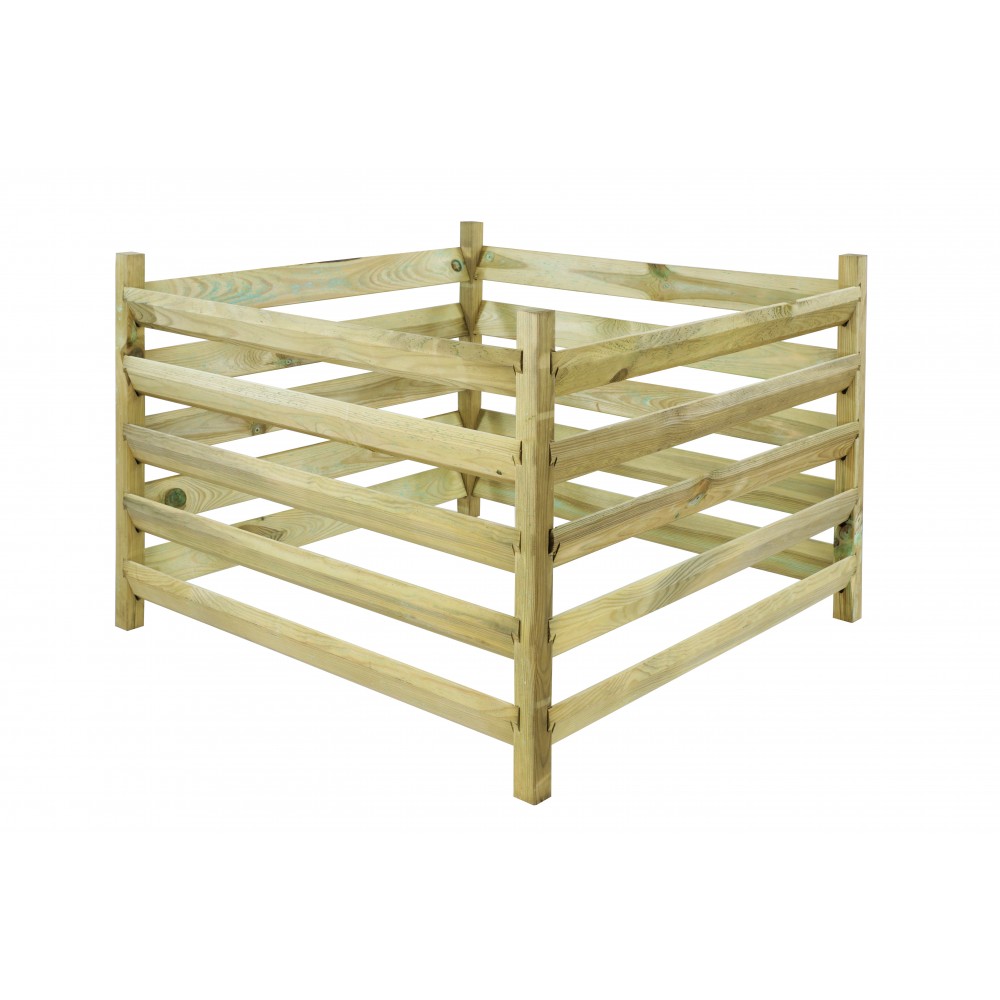 Kompostownik drewniany KME z siatką na krety - Naturalny