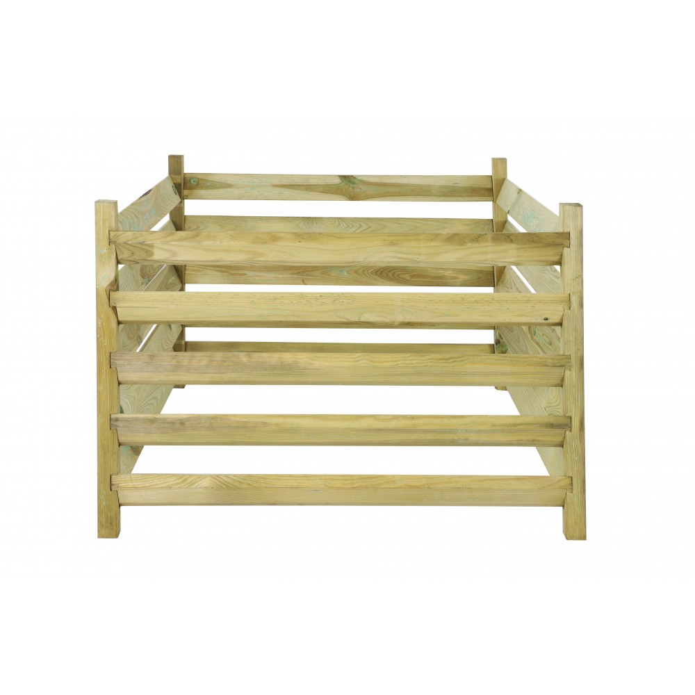 Kompostownik drewniany KME z siatką na krety - Naturalny