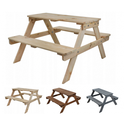 Stół piknikowy dla dzieci z ławką SPD/79cm - Naturalny
