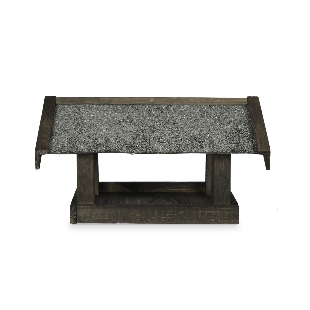 Karmnik dla ptaków KS z dachem dwuspadowym - Czarny