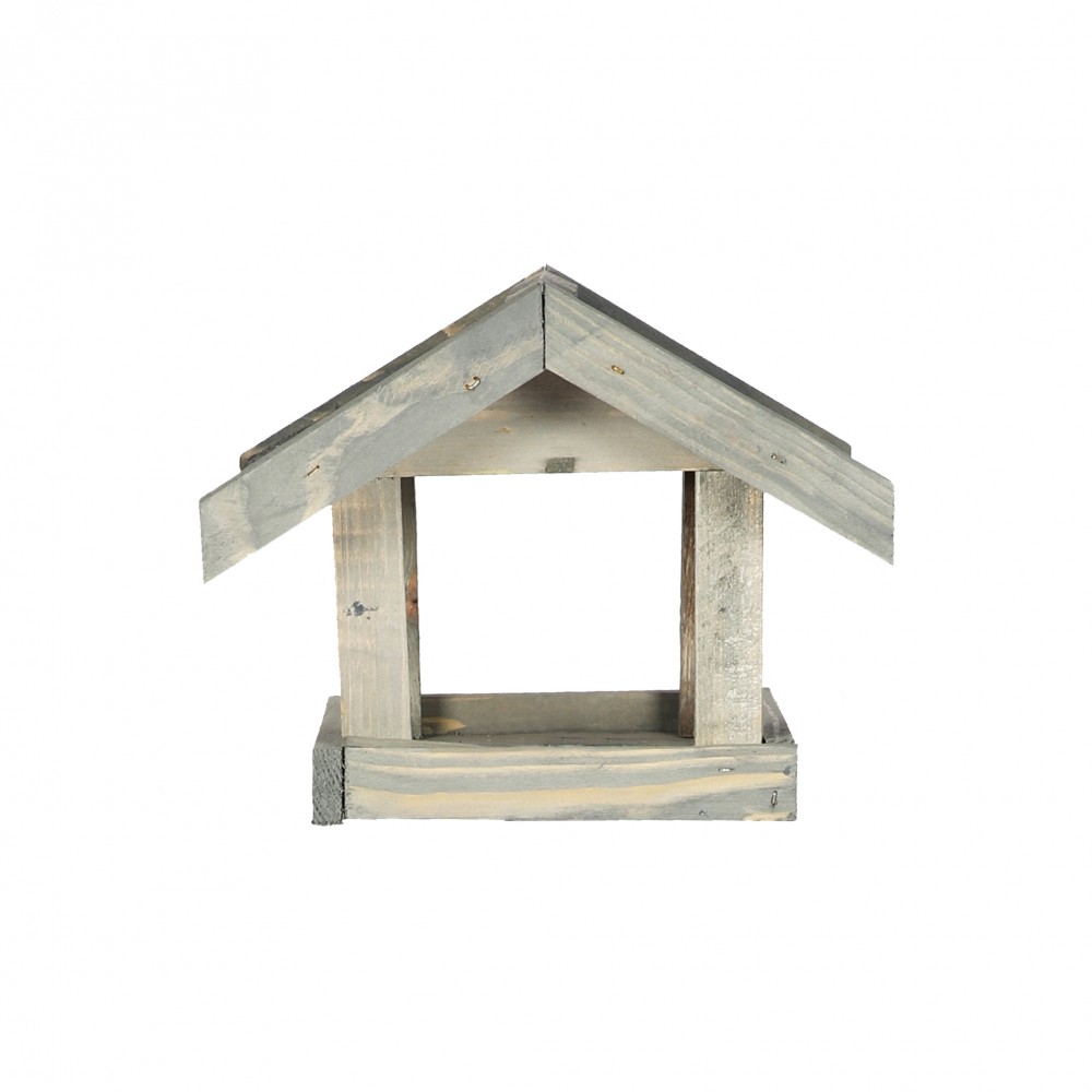 Karmnik dla ptaków KS z dachem dwuspadowym - Szary