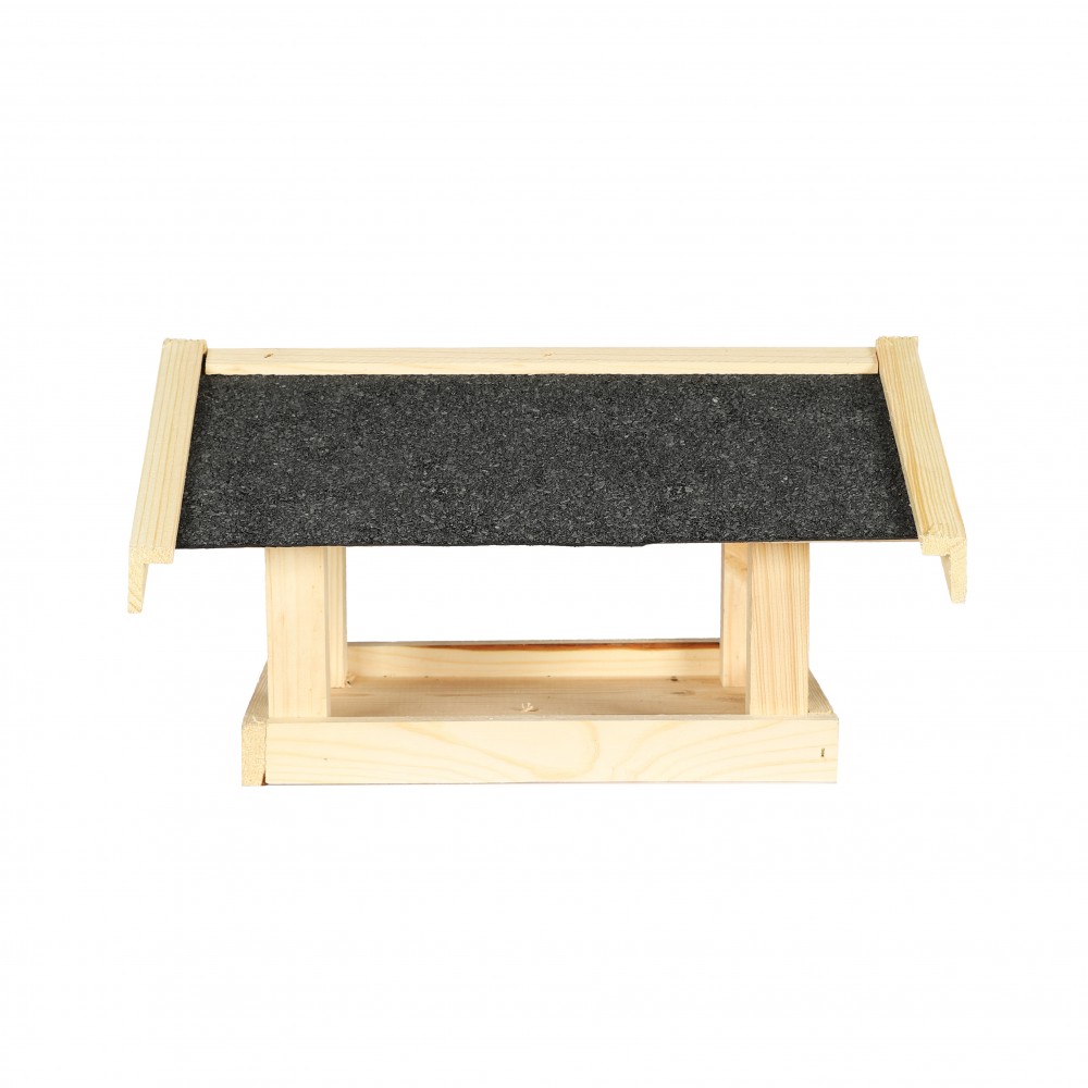 Karmnik dla ptaków KS z dachem dwuspadowym - Naturalny