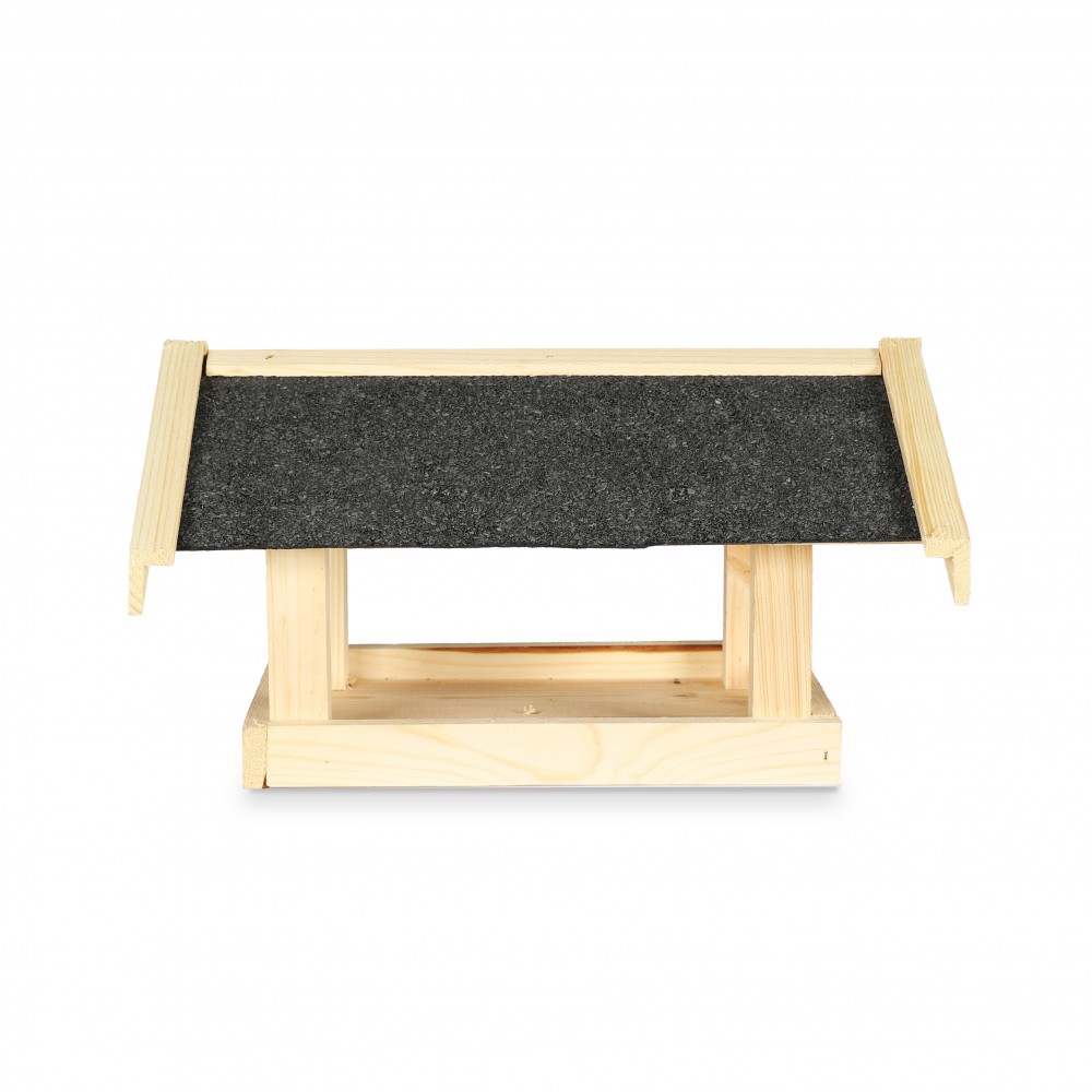 Karmnik dla ptaków KS z dachem dwuspadowym - Naturalny