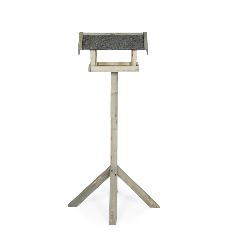 Szary karmnik z dachem dwuspadowym KS / nogi kwadrat