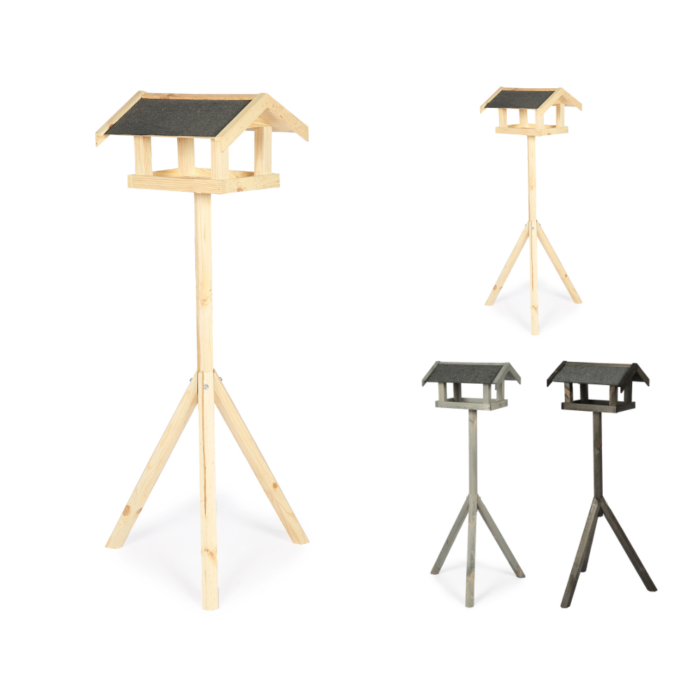 Naturalny karmnik z dachem dwuspadowym KS / nogi sześciokąt