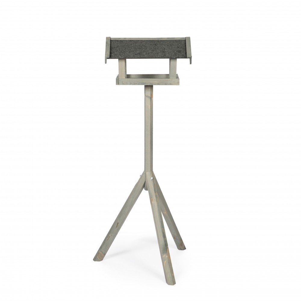 Szary karmnik z dachem dwuspadowym KS / nogi sześciokąt