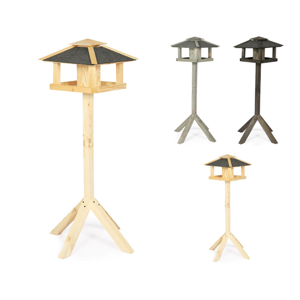 Naturalny karmnik z dachem czterospadowym KS / nogi kwadrat