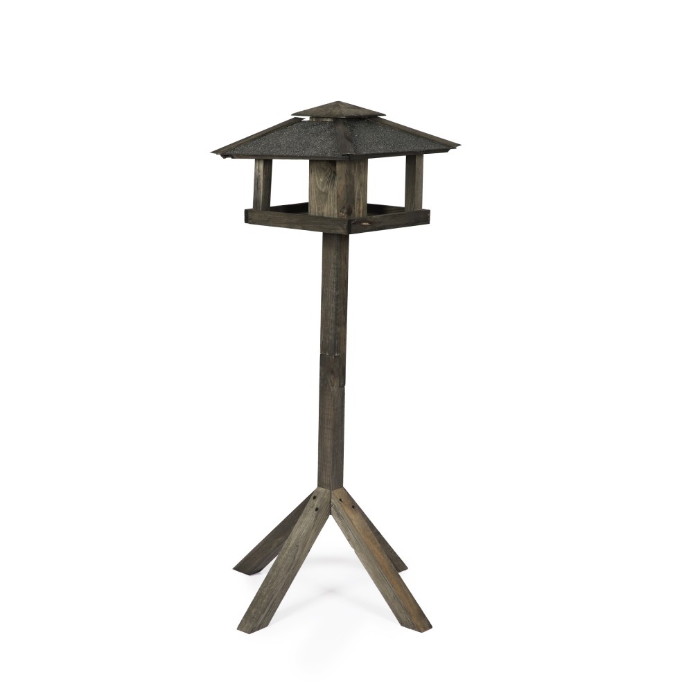 Czarny karmnik z dachem czterospadowym KS / nogi kwadrat