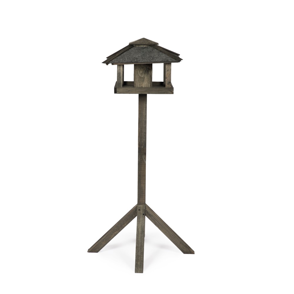 Czarny karmnik z dachem czterospadowym KS / nogi kwadrat