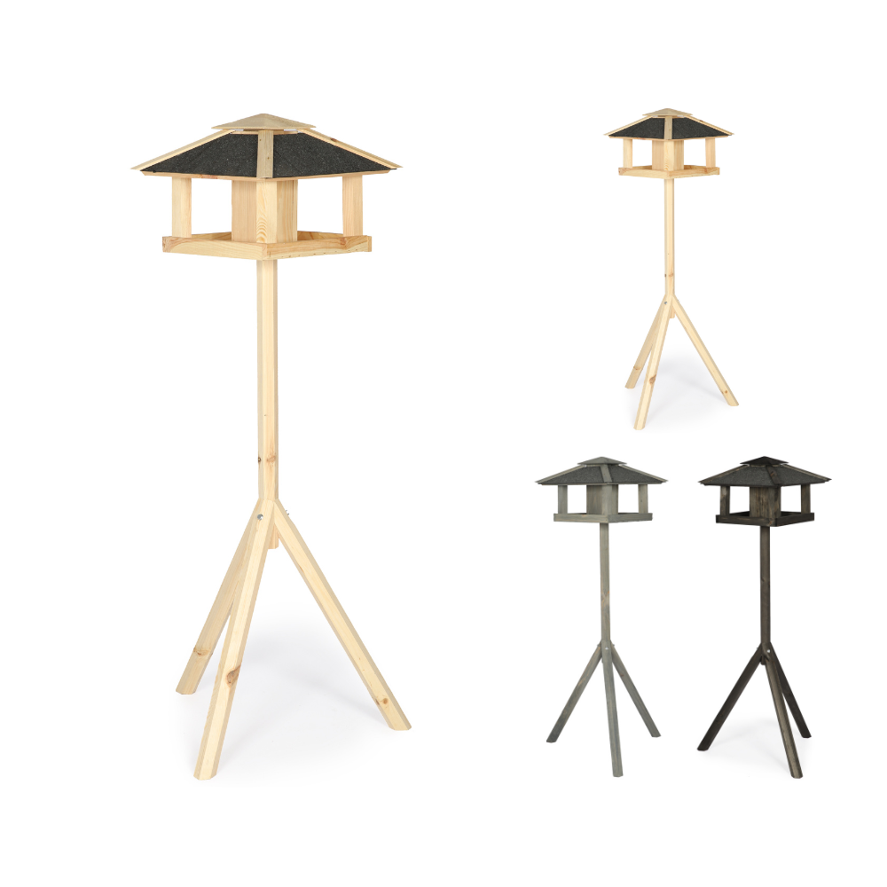 Naturalny karmnik z dachem czterospadowym KS / nogi sześciokąt