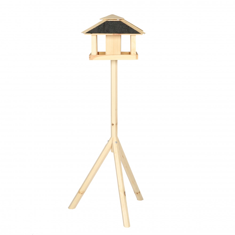 Naturalny karmnik z dachem czterospadowym KS / nogi sześciokąt