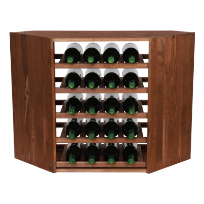 Modułowy/ Narożny Regał na Wino RW61 (5 Leżni) – Brązowe Drewno