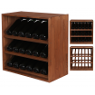 Modułowy Regał na Wino RW61 (3 Ukośne Leżnie) – Brązowe Drewno