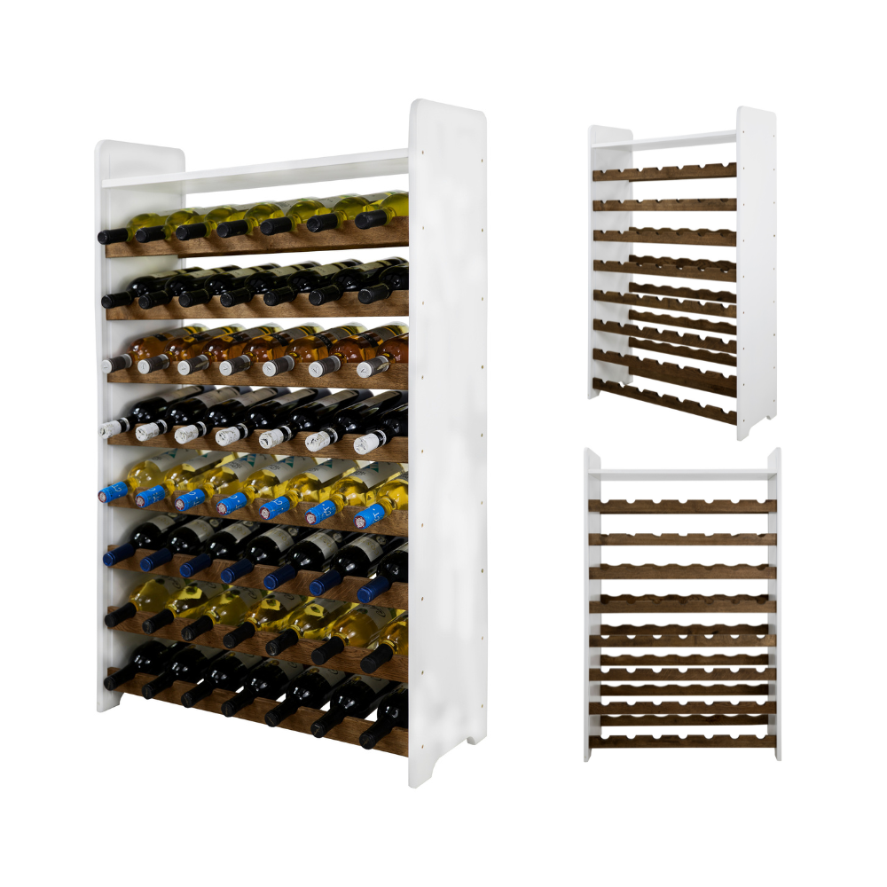 Dębowy regał na wino z półką RW-20 /56 butelek/ – White & Dark Oak
