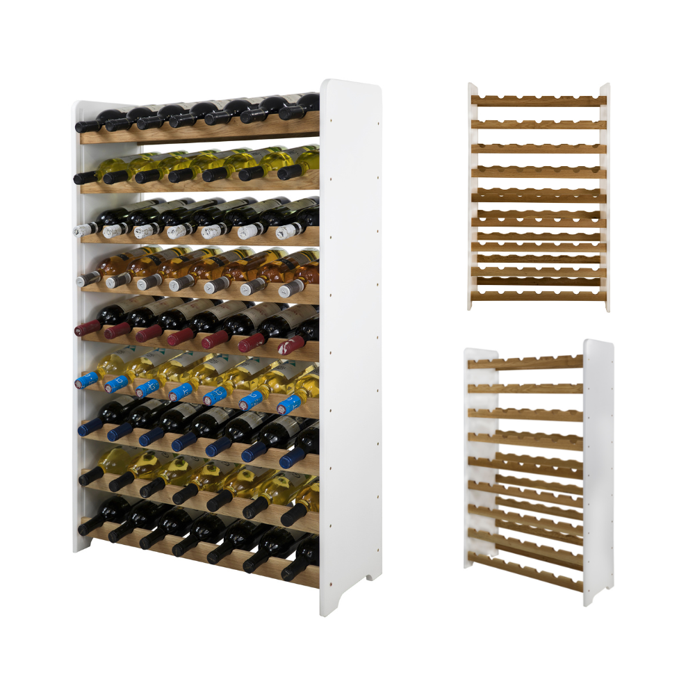 Dębowy regał na wino RW-20 /63 butelki/ – White & Light Oak
