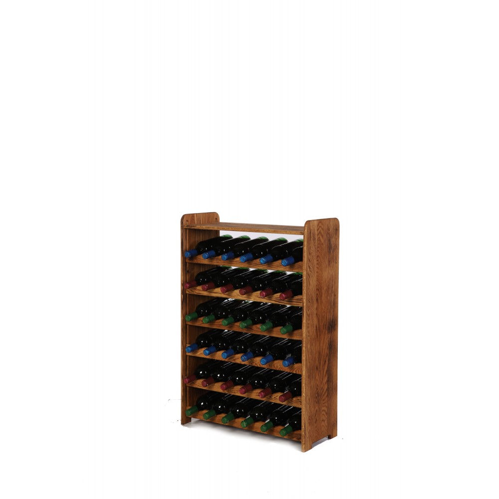 Dębowy Regał na Wino z Półką RW-22/36 butelek/ Opalany Olej