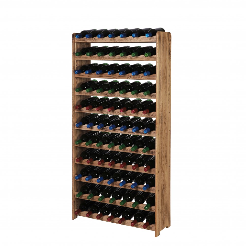 Dębowy Regał na Wino RW-22/77 butelek/ Opalany