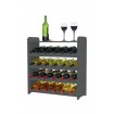 Regał na wino z półką RW-16 /24 butelki/ - Szary