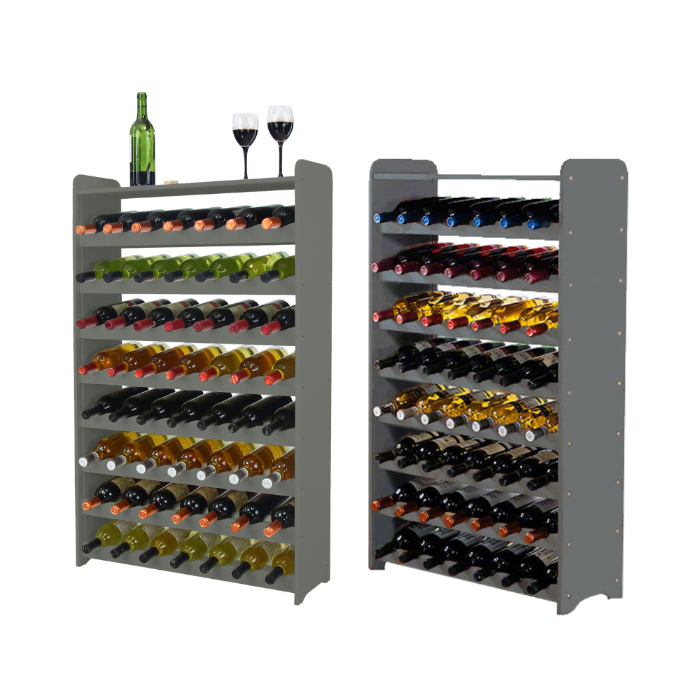 Regał na wino z półką RW-16 /56 butelek/ - Szary