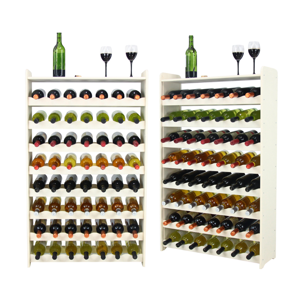 Regał na wino z półką RW-16 /56 butelek/ - Ecru