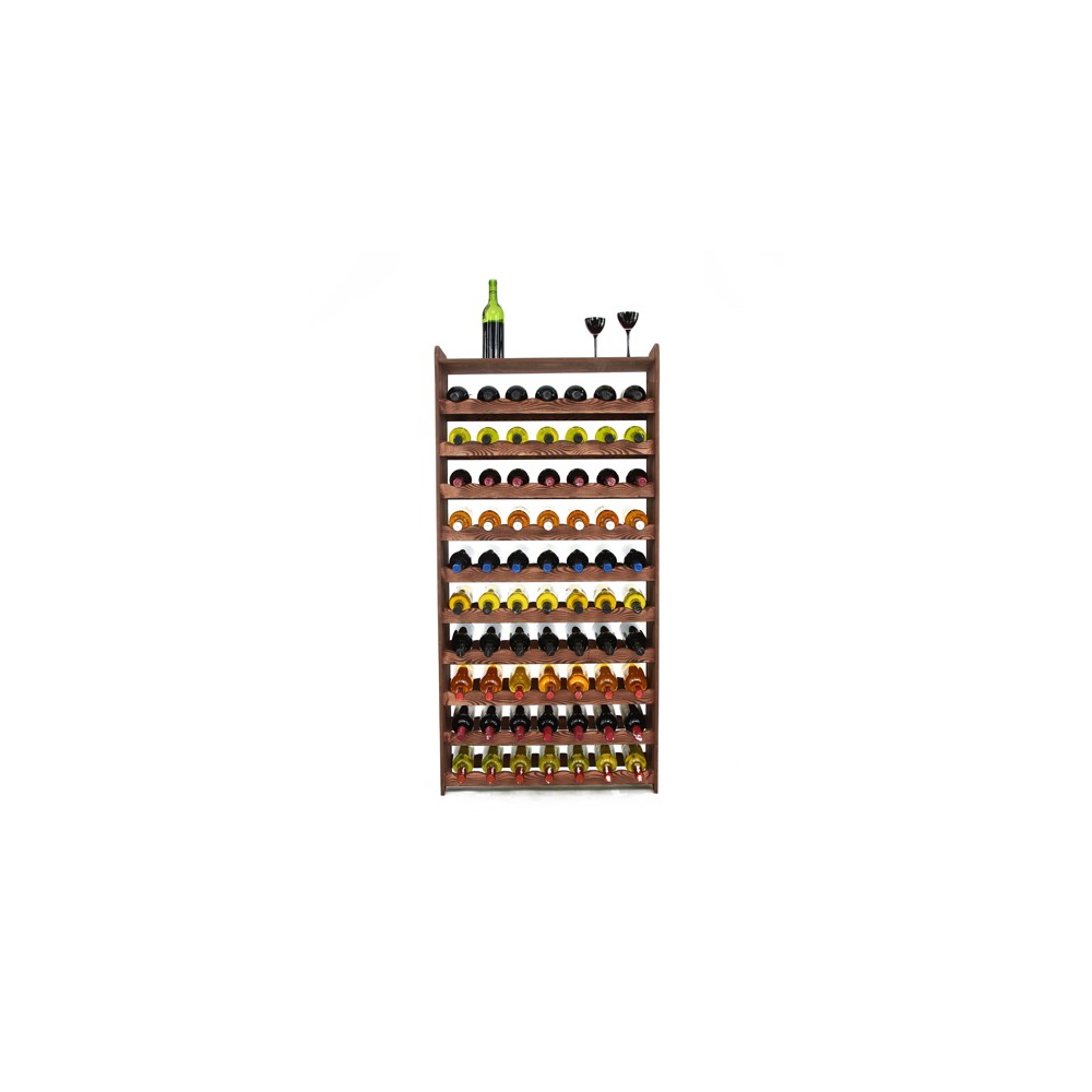 Regał na wino z półką RW-16 /70 butelek/ - Brązowy Dekor