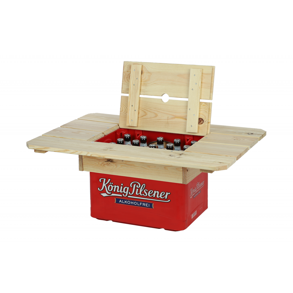 Drewniany blat plenerowy na skrzynkę piwa BNP - Naturalny