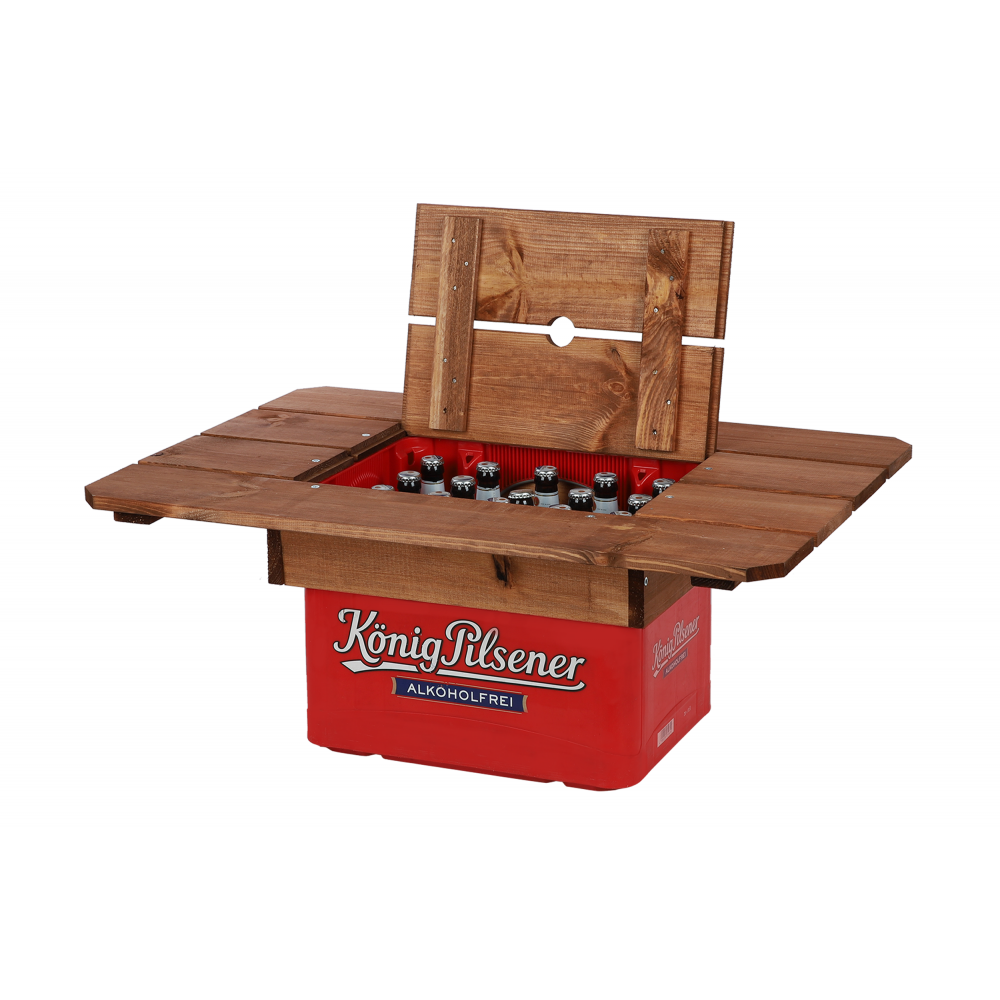 Drewniany blat plenerowy na skrzynkę piwa BNP - Brązowy