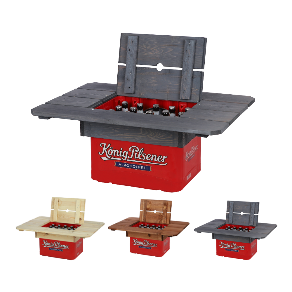 Drewniany blat plenerowy na skrzynkę piwa BNP - Szary