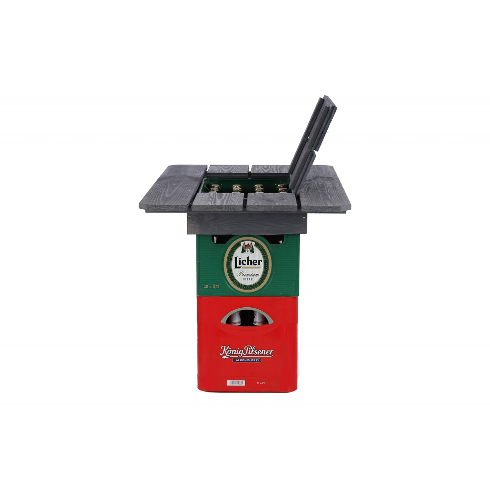 Drewniany blat plenerowy na skrzynkę piwa BNP - Szary