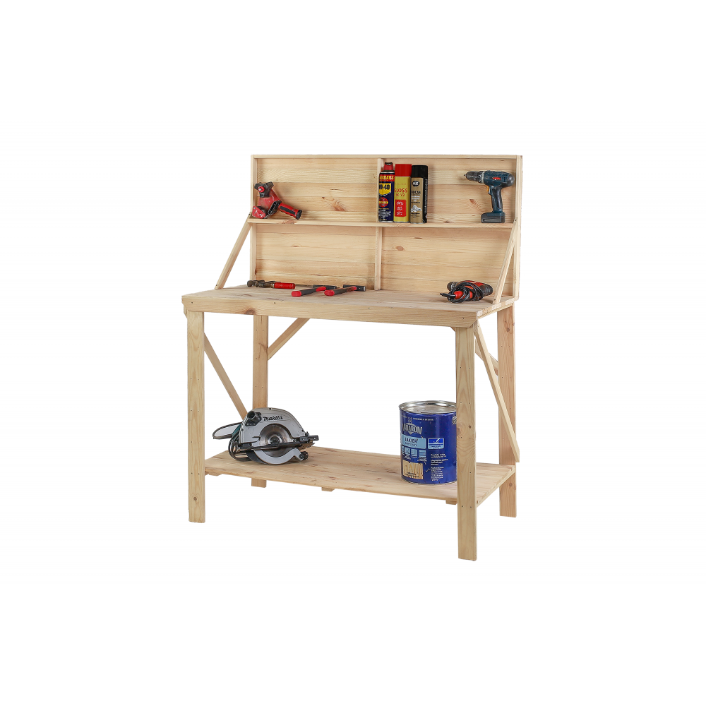 Drewniany Stół Warsztatowy SWD szer. 120cm - Niemalowany