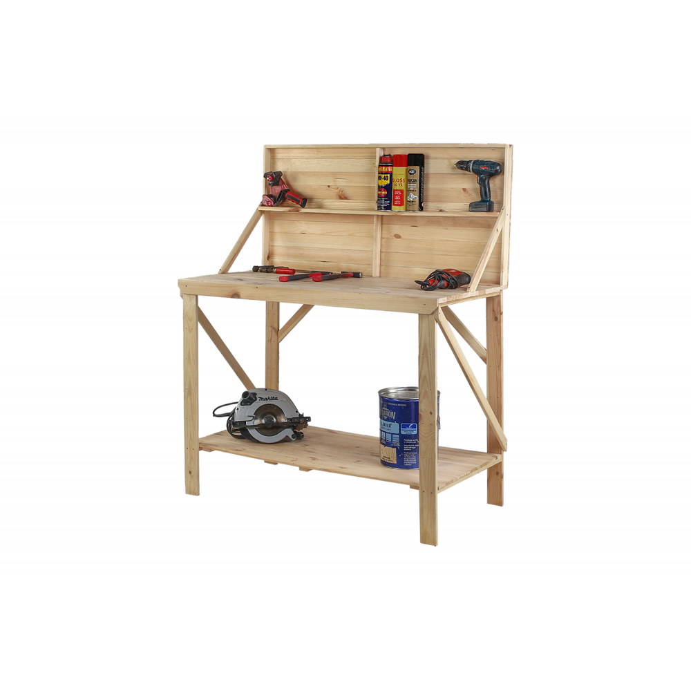 Drewniany Stół Warsztatowy SWD szer. 120cm - Niemalowany