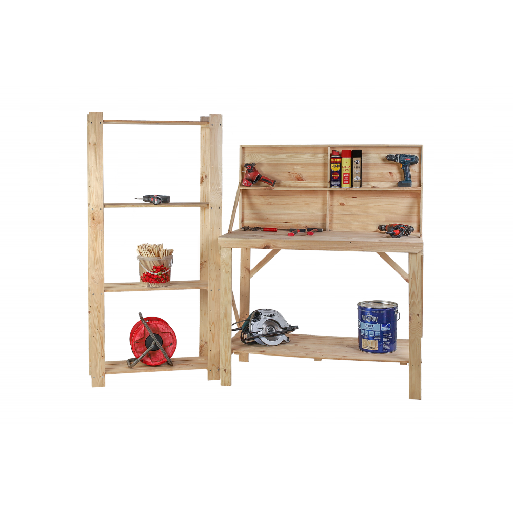 Drewniany Stół Warsztatowy SWD szer. 120cm - Niemalowany