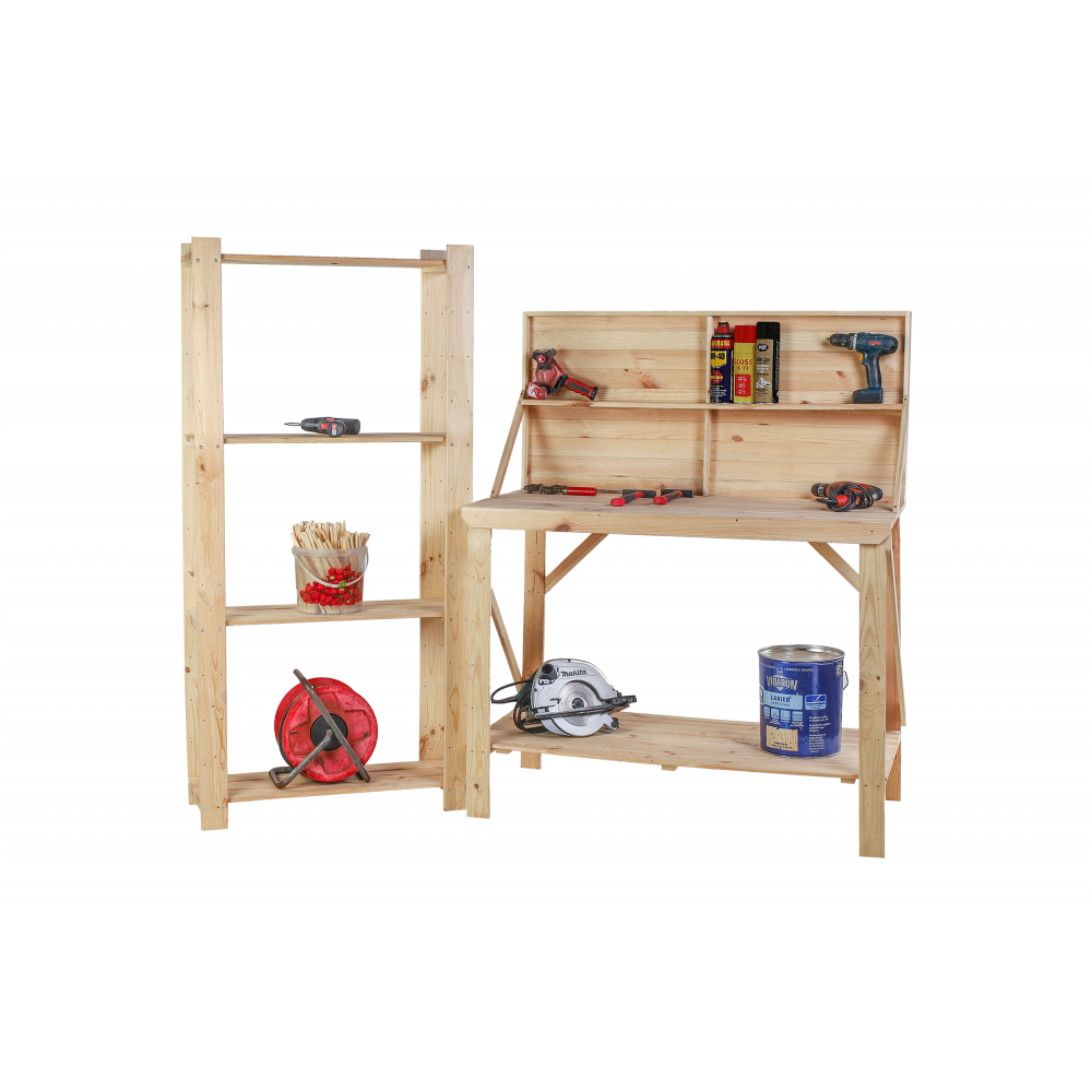 Drewniany Stół Warsztatowy SWD szer. 120cm - Niemalowany