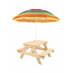 Stół piknikowy z otworem na parasol SPD/80cm - Naturalny