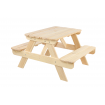 Stół piknikowy z otworem na parasol SPD/80cm - Naturalny