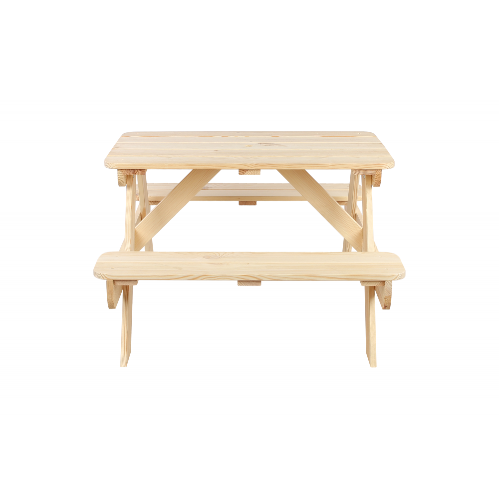 Stół piknikowy z otworem na parasol SPD/80cm - Naturalny