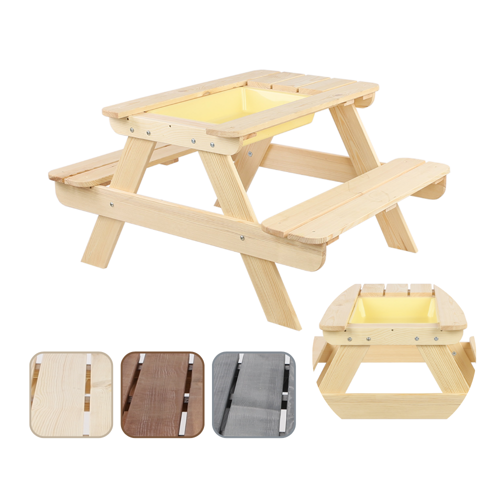 Stół piknikowy z pojemnikiem i pokrywą SPD/80cm - Naturalny