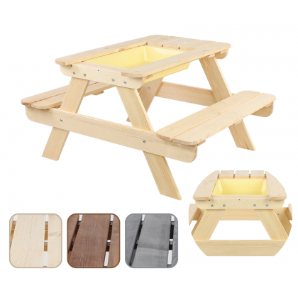 Stół piknikowy z pojemnikiem i pokrywą SPD/80cm - Naturalny