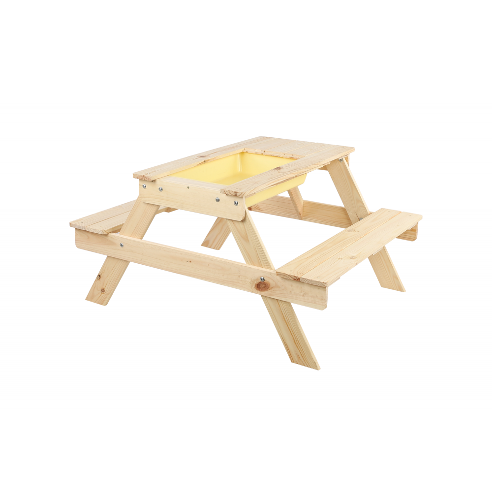 Stół piknikowy z pojemnikiem i pokrywą SPD/80cm - Naturalny