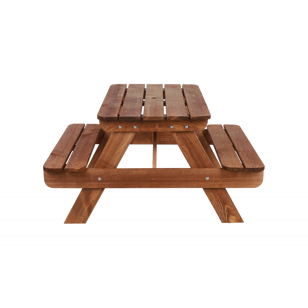 Stół piknikowy z otworem na parasol SPD/80cm - Brązowy